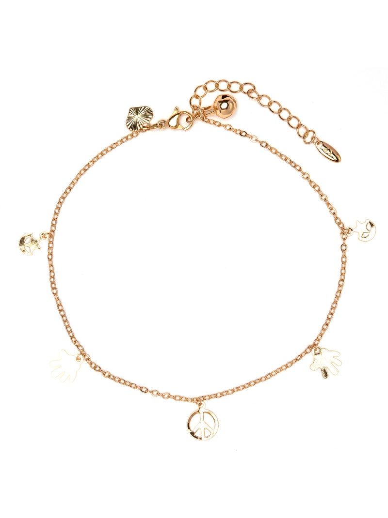 Bracelet de cheville Luxenter et plaqué or 18k - Basal Doré/or - Kiabi