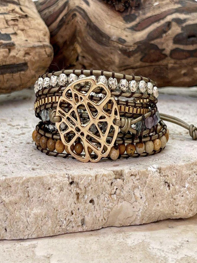 Bracelet de créativité en plaqué or Marron - Kiabi