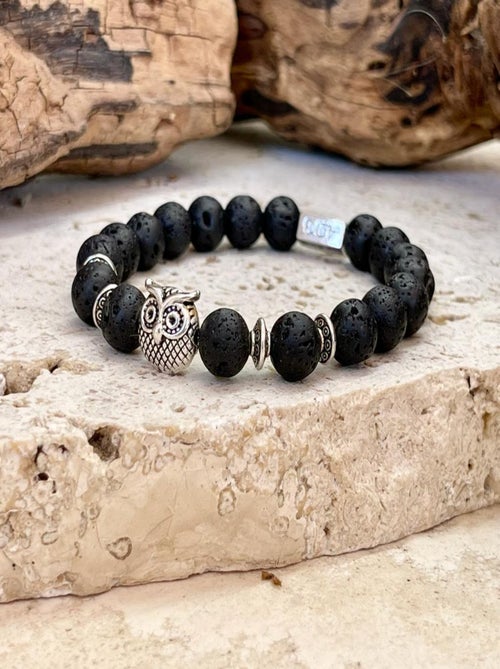 Bracelet de vitalité en pierre de lave - Kiabi
