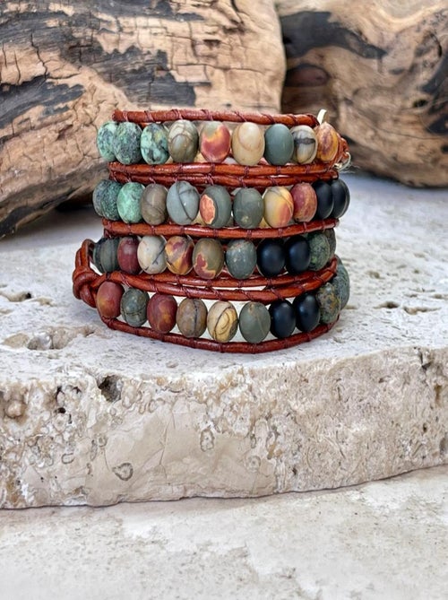 Bracelet d'équilibre en perles de jaspe - Kiabi