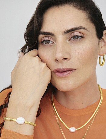 Bracelet d'hématite dorée Luxenter fini en or jaune 18K - Siever