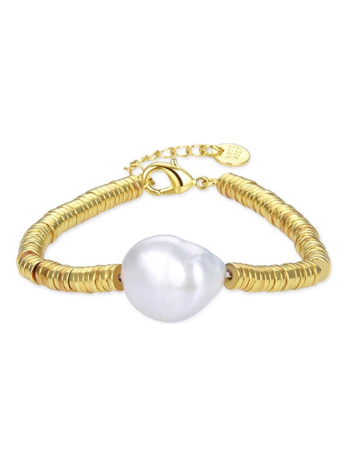 Bracelet d'hématite dorée Luxenter fini en or jaune 18K - Siever - Kiabi
