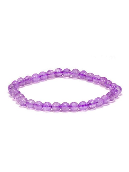 Bracelet élastique améthyste coupe à facettes - Kiabi
