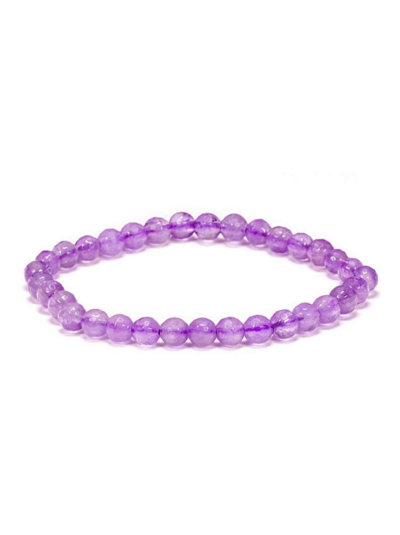 Bracelet élastique améthyste coupe à facettes Violet - Kiabi