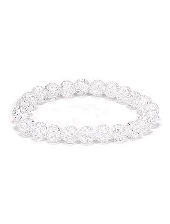 Bracelet élastique cristal de roche irisé