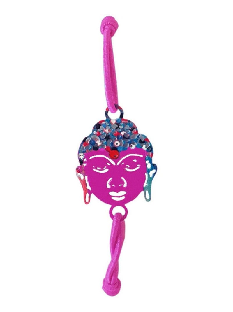 Bracelet élastique fantaisie pour femme Bouddha Fuchsia Rose - Kiabi