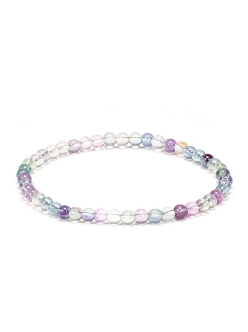 Bracelet élastique Fluorite - spath fluor Parme - Kiabi