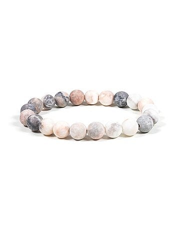 Bracelet élastique jaspe rose zébré
