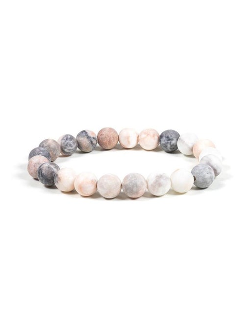 Bracelet élastique jaspe rose zébré - Kiabi