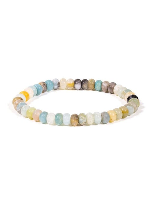 Bracelet élastique perles Amazonite - Kiabi