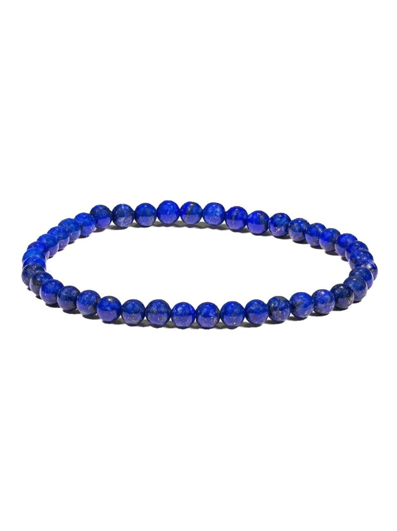 Bracelet élastique perles de Lapis Lazuli Bleu - Kiabi