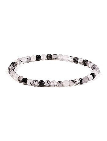 Bracelet élastique pierres de Quartz Tourmaline