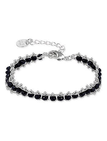 Bracelet en argent 925 Luxenter avec cristal noir rhodié - Lailai