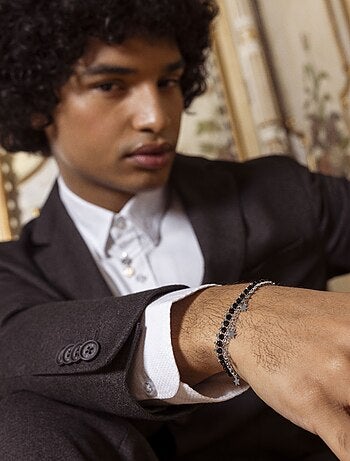 Bracelet en argent 925 Luxenter avec cristal noir rhodié - Lailai