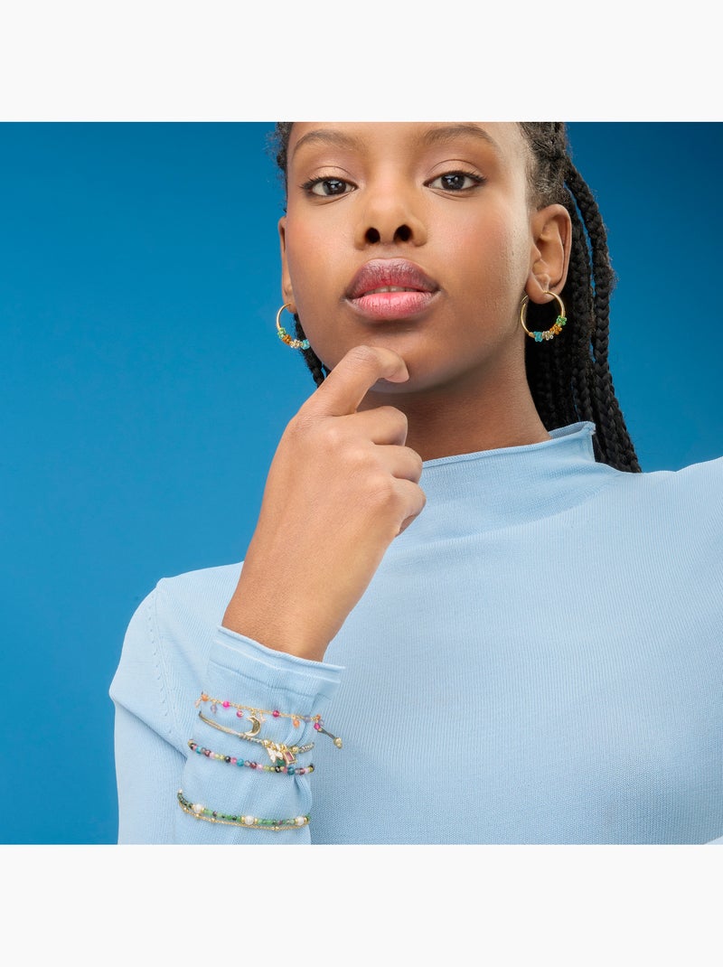 Bracelet en argent 925 Luxenter avec tourmaline multicolore et plaqué or 18k - Salblai Multicolore - Kiabi