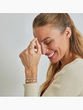 Bracelet en argent 925 Luxenter avec zirconium brillant plaqué rhodium - Dader