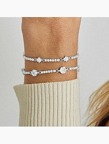 Bracelet en argent 925 Luxenter avec zirconium brillant plaqué rhodium - Dader