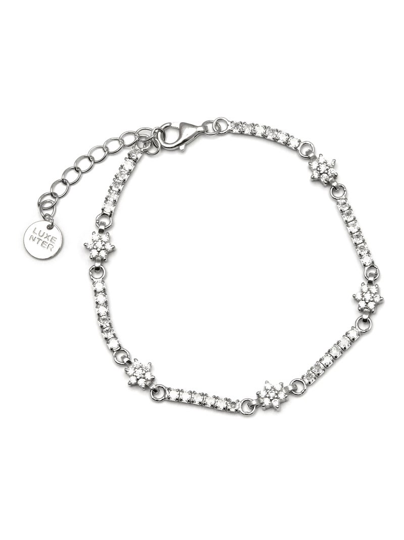 Bracelet en argent 925 Luxenter avec zirconium brillant plaqué rhodium - Dader Blanc - Kiabi