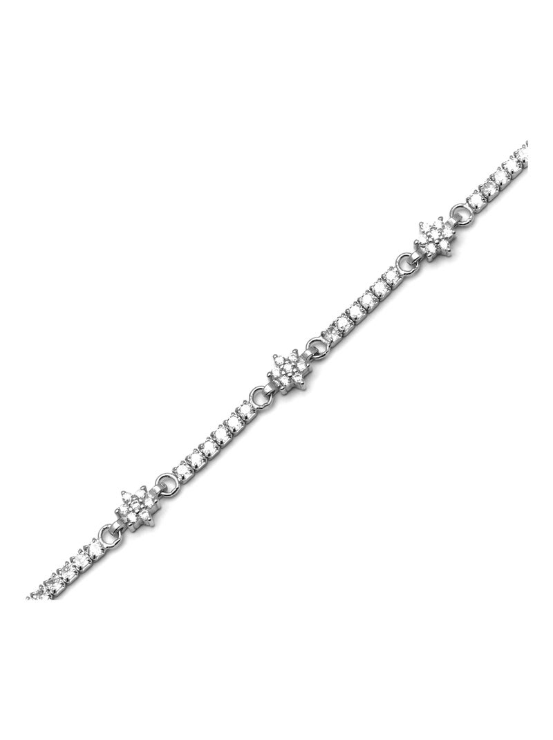 Bracelet en argent 925 Luxenter avec zirconium brillant plaqué rhodium - Dader Blanc - Kiabi