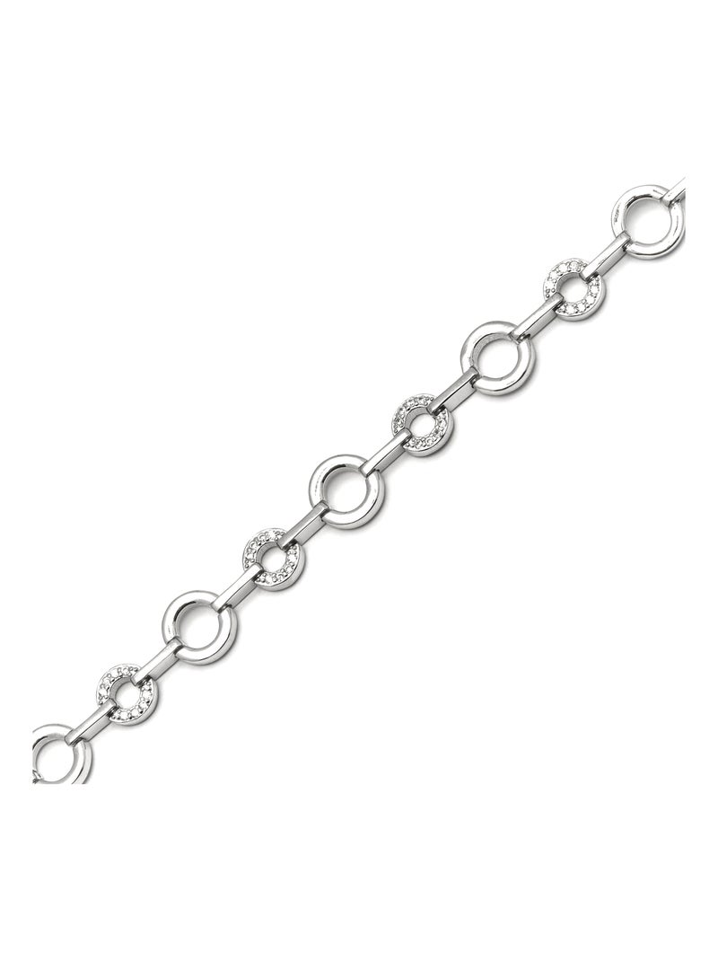 Bracelet en argent 925 Luxenter avec zirconium brillant plaqué rhodium - Pyxis Blanc - Kiabi
