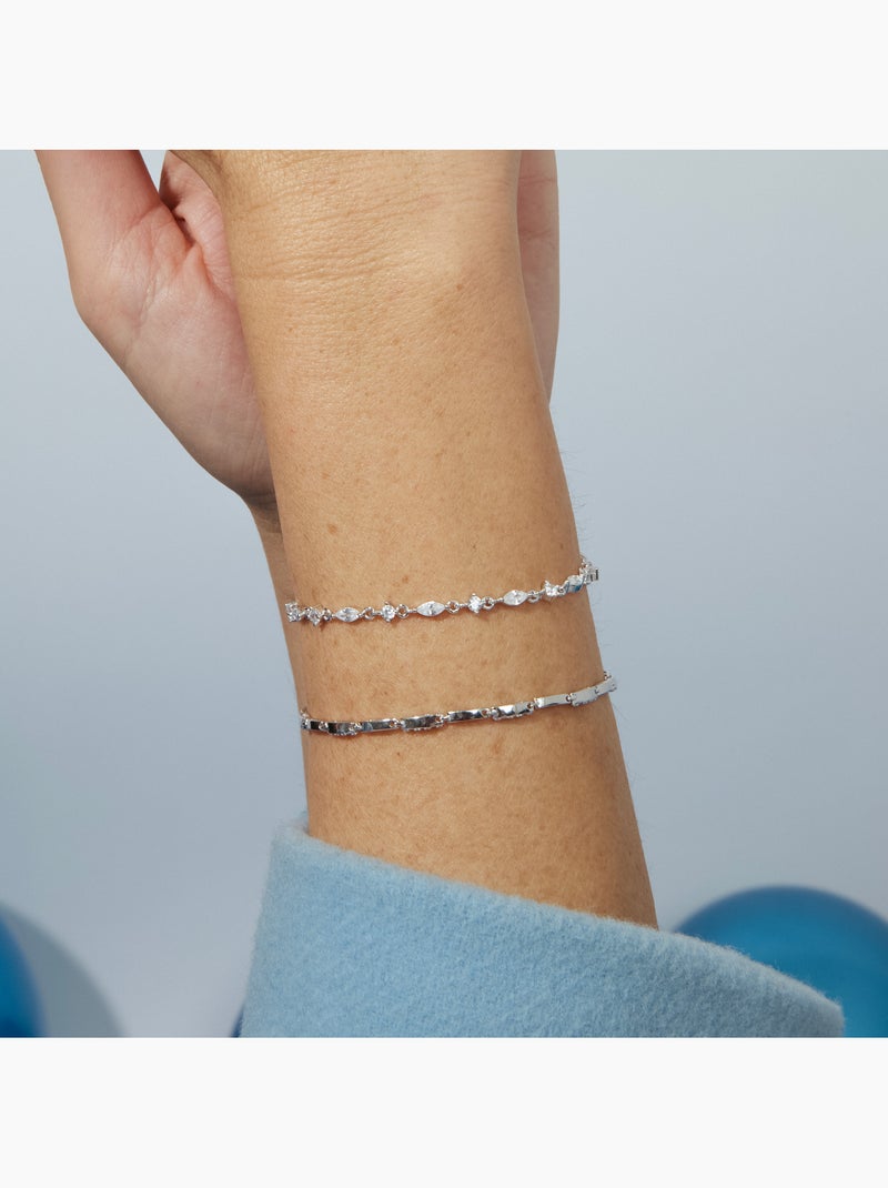 Bracelet en argent 925 Luxenter avec zirconium brillant plaqué rhodium - Ulmax Argent - Kiabi
