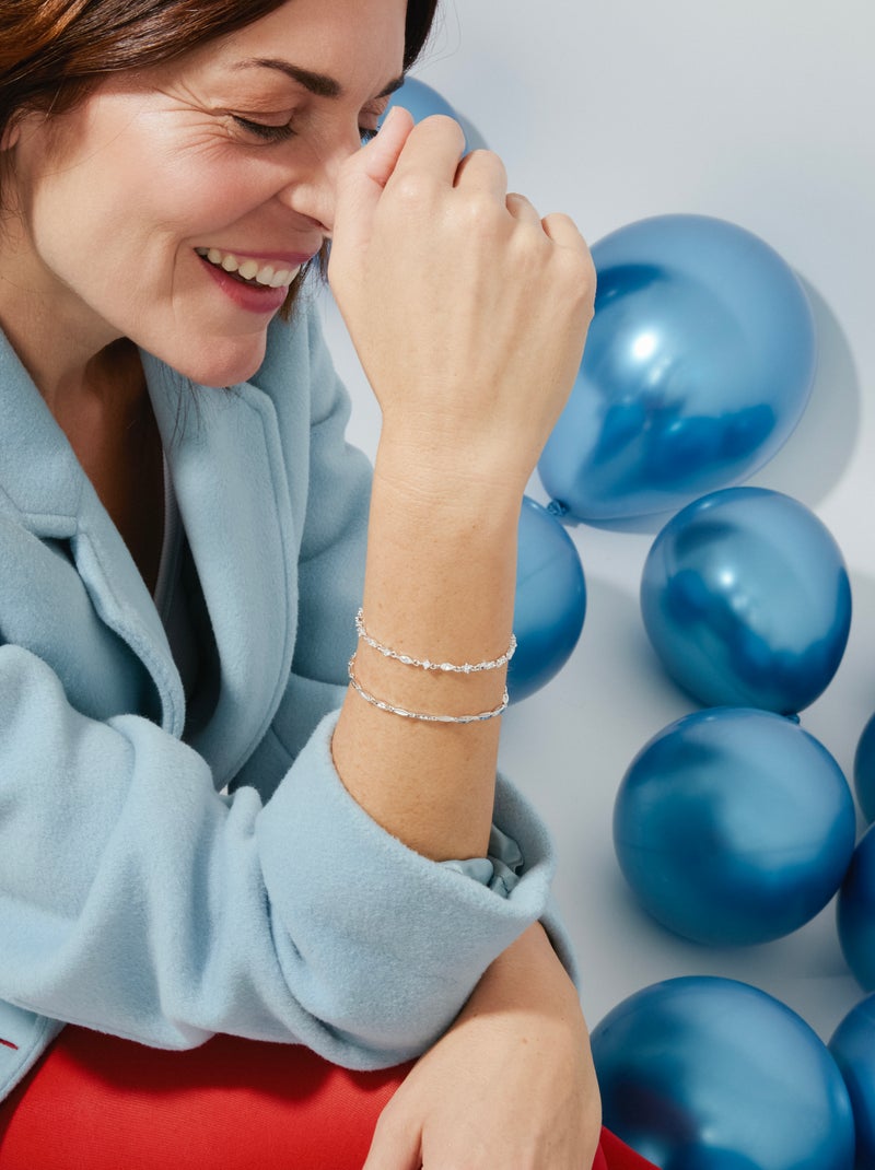 Bracelet en argent 925 Luxenter avec zirconium brillant plaqué rhodium - Ulmax Blanc - Kiabi