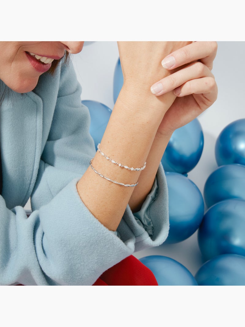 Bracelet en argent 925 Luxenter avec zirconium brillant plaqué rhodium - Ulmax Blanc - Kiabi