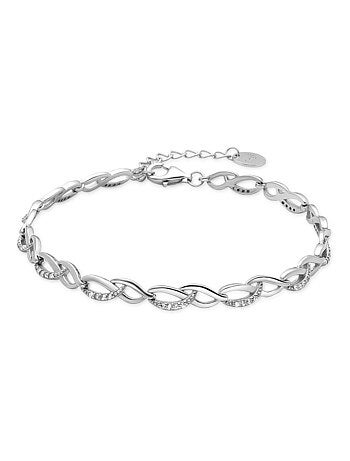 Bracelet en argent 925 Luxenter avec zirconium brillant plaqué rhodium - Zalik