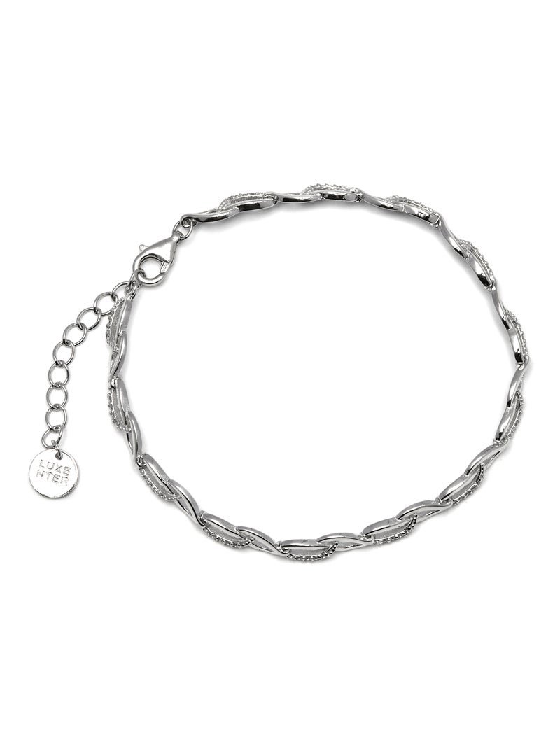 Bracelet en argent 925 Luxenter avec zirconium brillant plaqué rhodium - Zalik Blanc - Kiabi