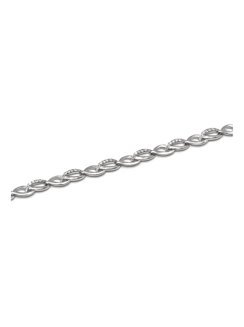 Bracelet en argent 925 Luxenter avec zirconium brillant plaqué rhodium - Zalik Blanc - Kiabi