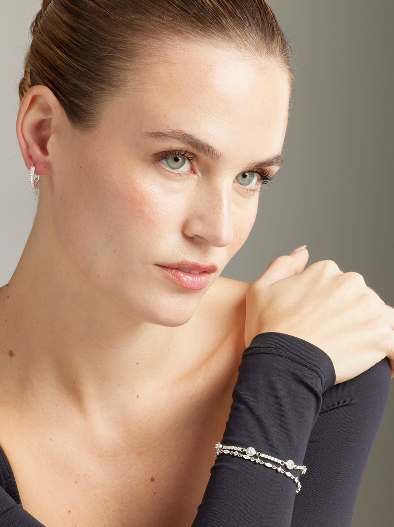 Bracelet en argent 925 Luxenter avec zircons brillants plaqués rhodium - Daimas Blanc - Kiabi