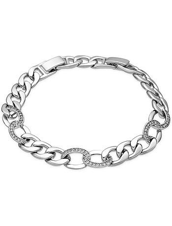 Bracelet en argent avec zircon brillant - Dunko