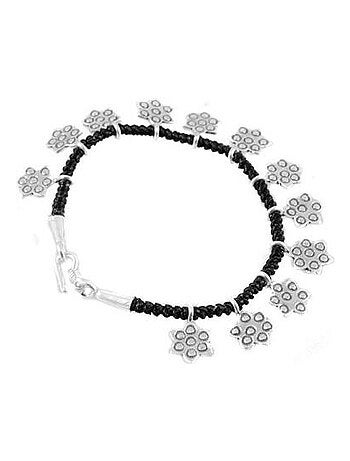 Bracelet en argent coton tressé, Bijoucolor