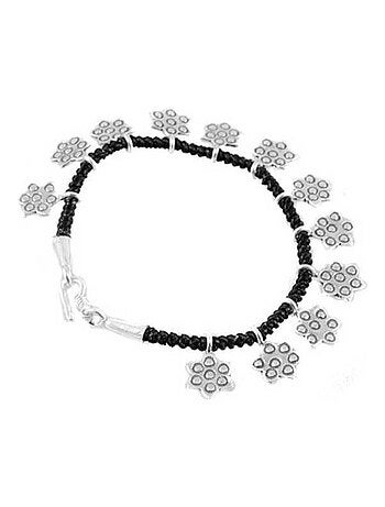 Bracelet en argent coton tressé, Bijoucolor