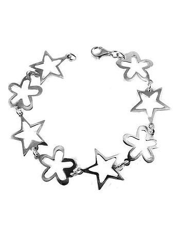 Bracelet en argent étoiles et fleurs, Bijoucolor