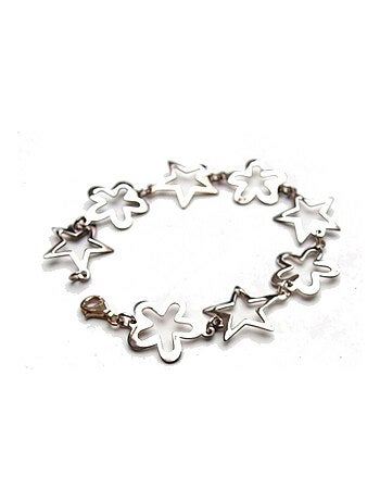 Bracelet en argent étoiles et fleurs, Bijoucolor