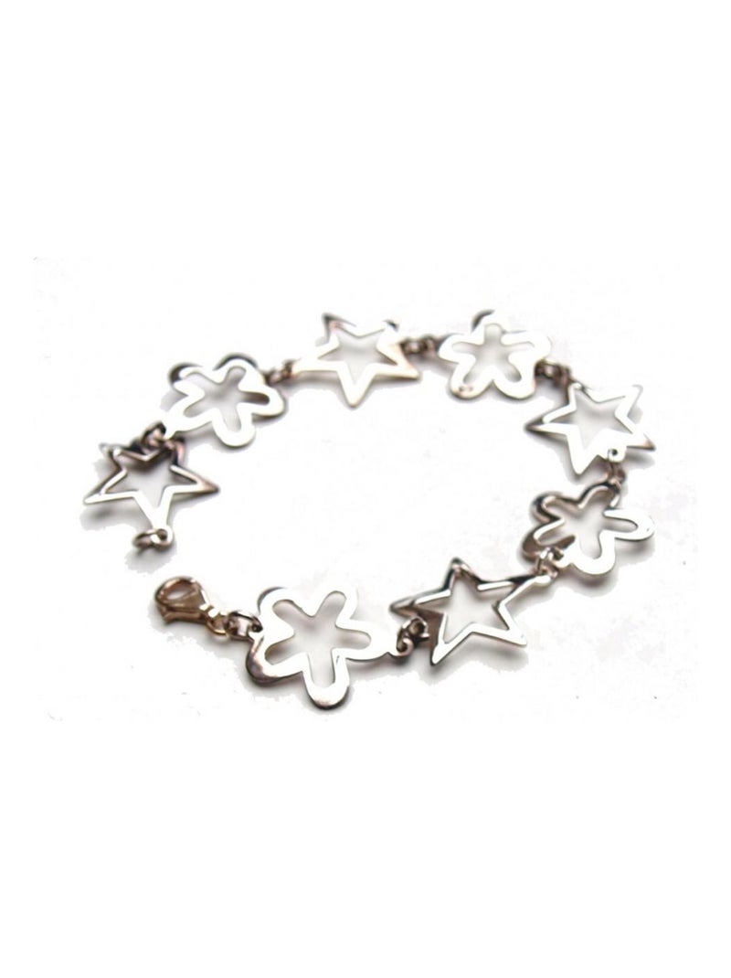 Bracelet en argent étoiles et fleurs, Bijoucolor Argent - Kiabi