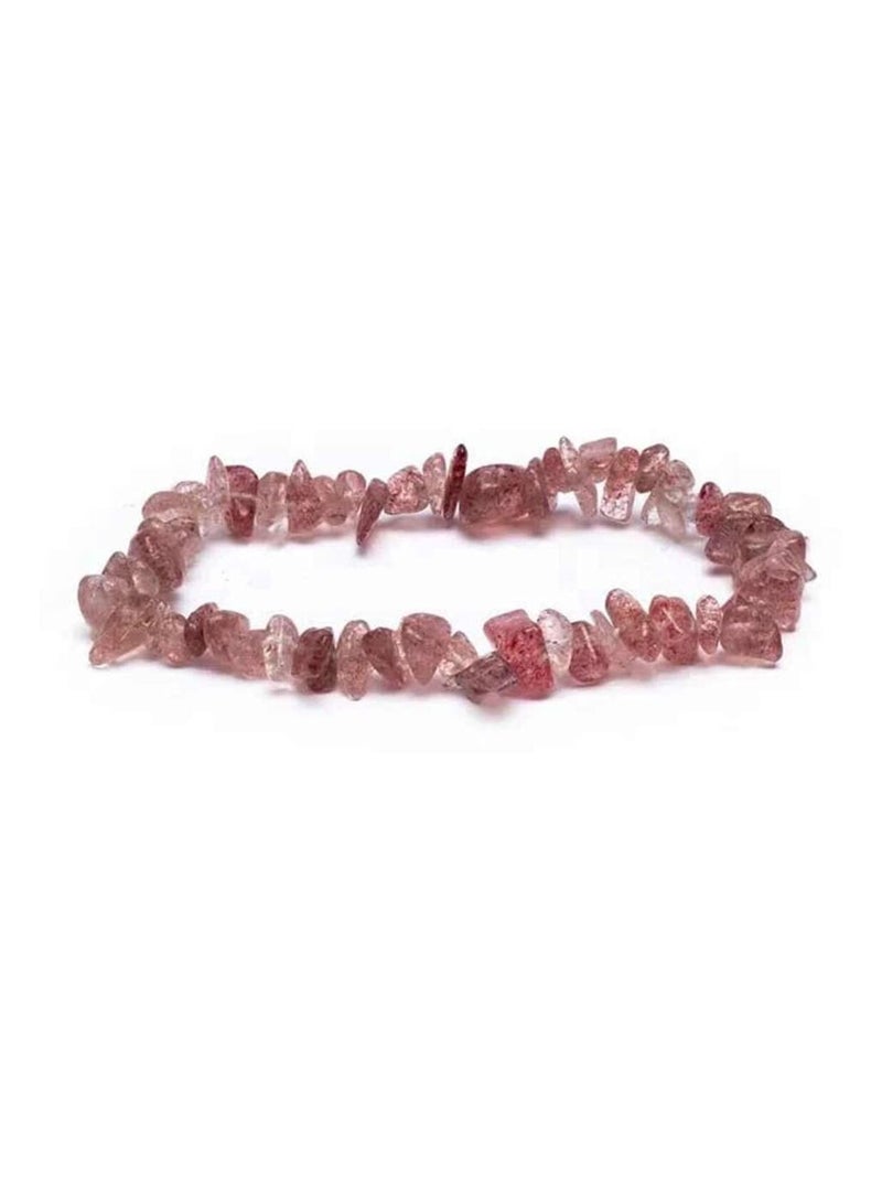 Bracelet en Chips de Quartz fraise Rose - Kiabi