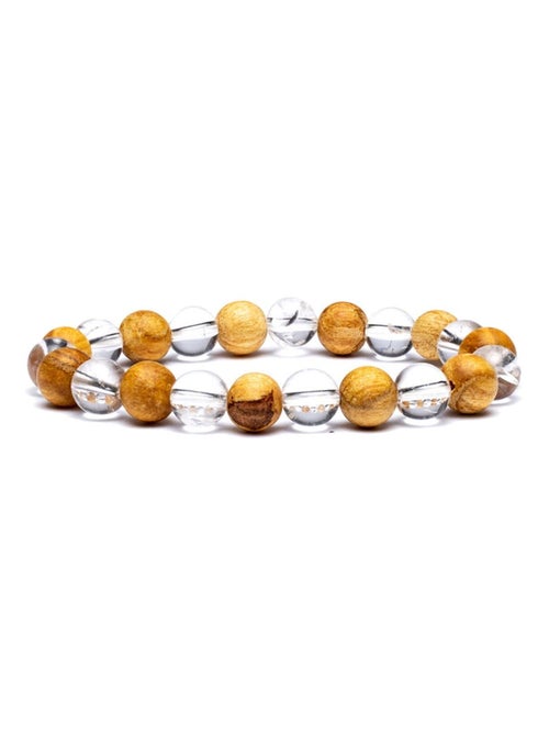 Bracelet en cristal de roche et palo santo - Kiabi