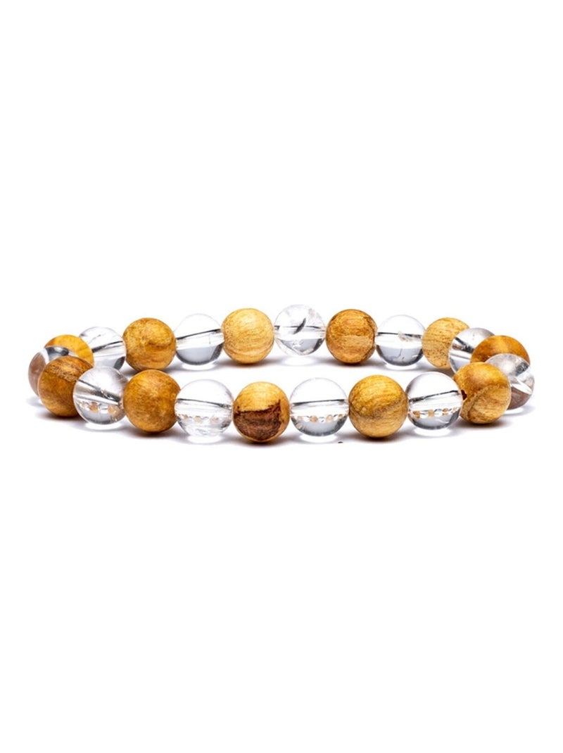 Bracelet en cristal de roche et palo santo Marron - Kiabi