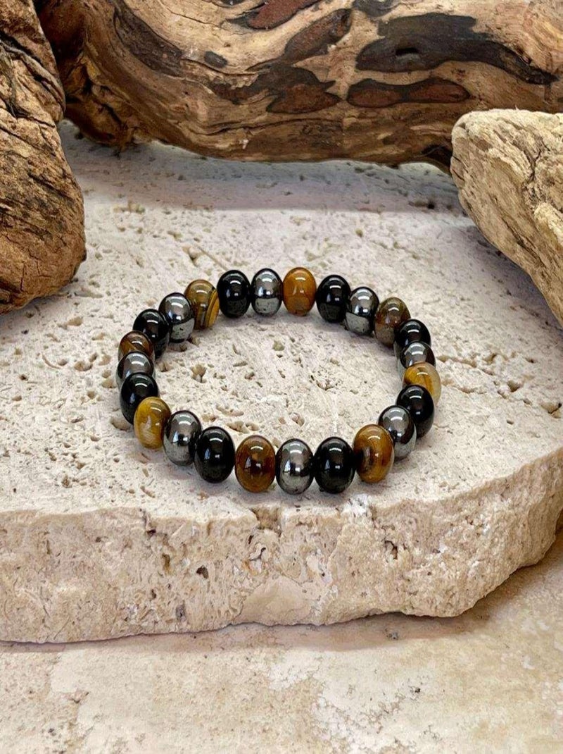 Bracelet en œil de tigre de protection Marron - Kiabi