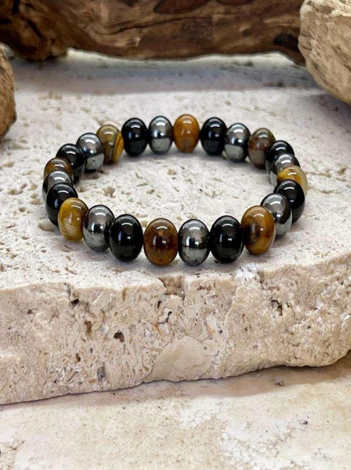 Bracelet en œil de tigre de protection - Kiabi
