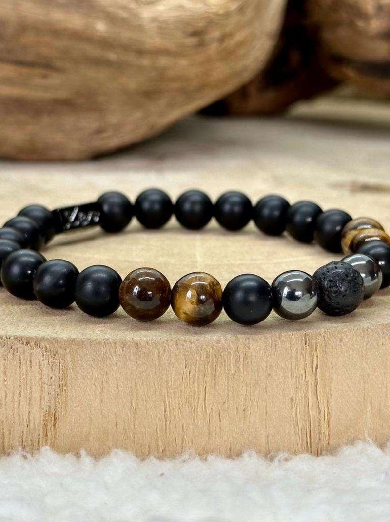 Bracelet en pierre de protection Noir - Kiabi
