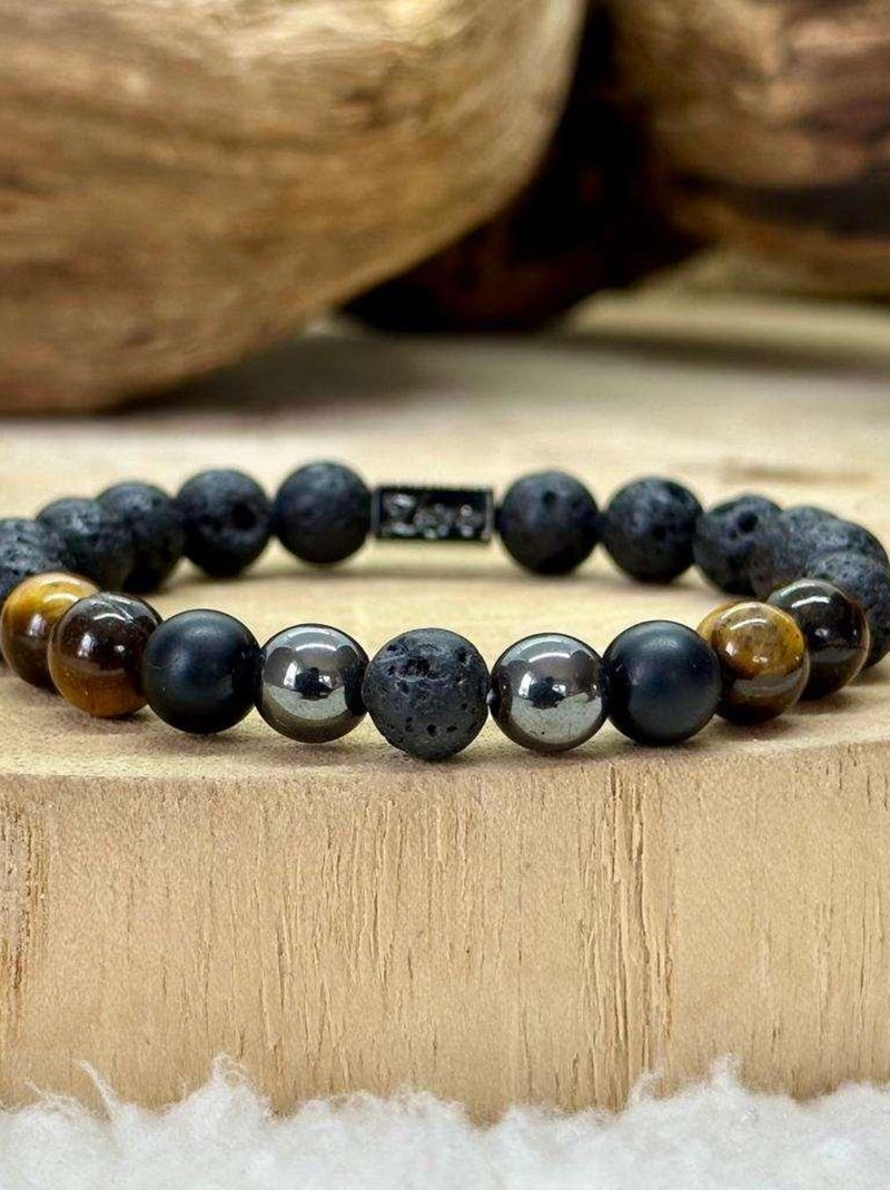 Bracelet en pierres de protection Noir - Kiabi