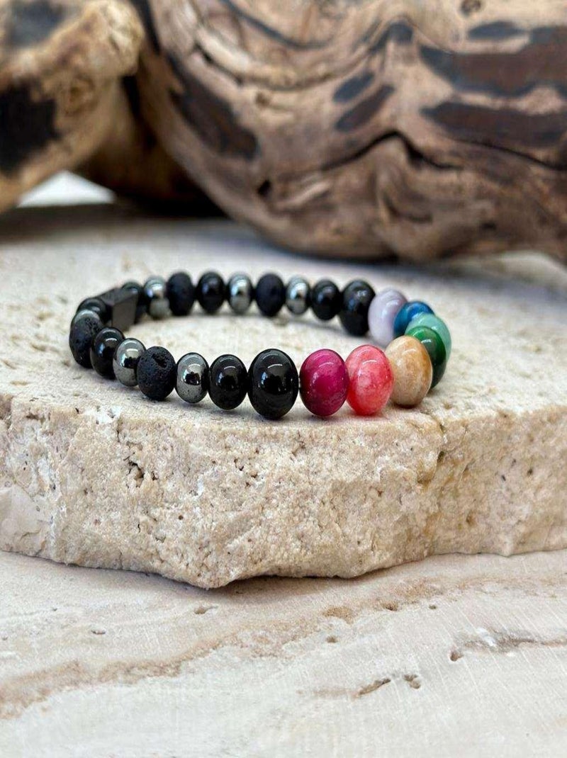 Bracelet énergie des chakras Noir - Kiabi