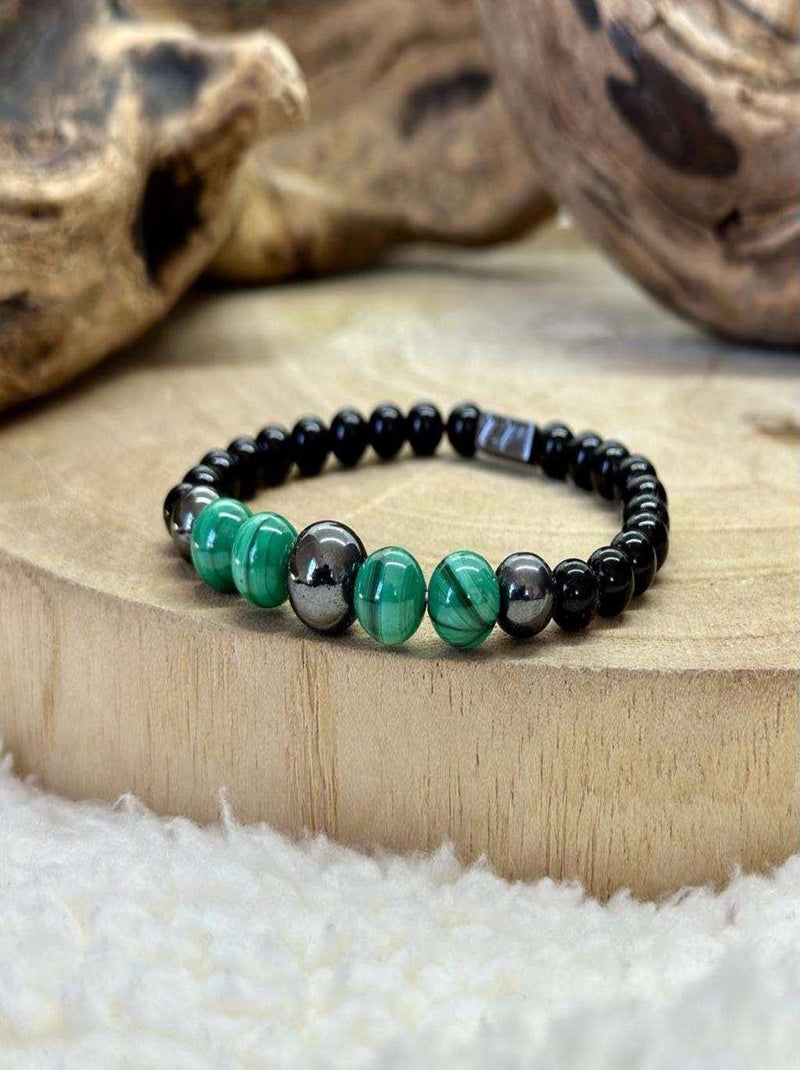 Bracelet équilibre en malachite Vert - Kiabi