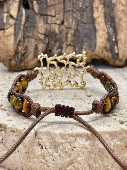 Bracelet équilibre en oeil de tigre - Kiabi
