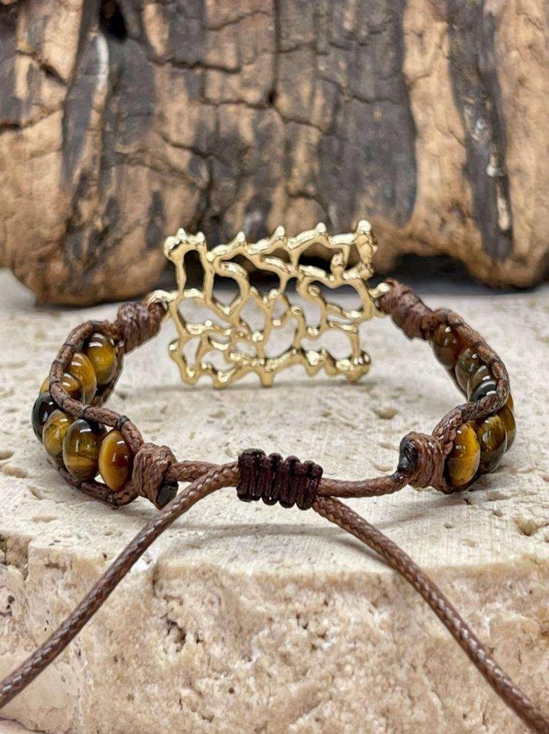 Bracelet équilibre en oeil de tigre Marron - Kiabi