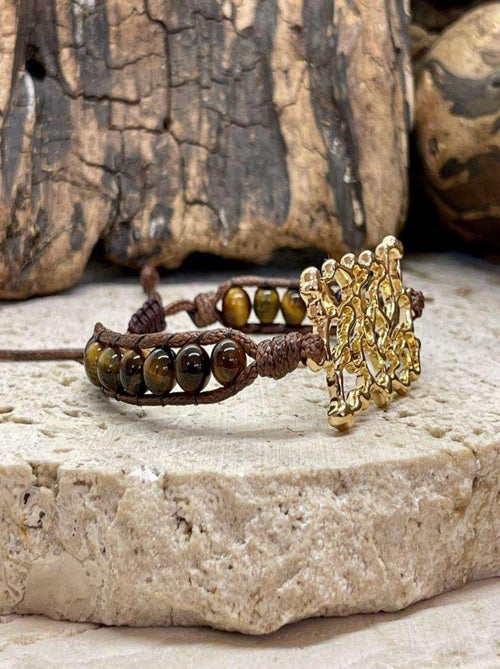 Bracelet équilibre en oeil de tigre - Kiabi
