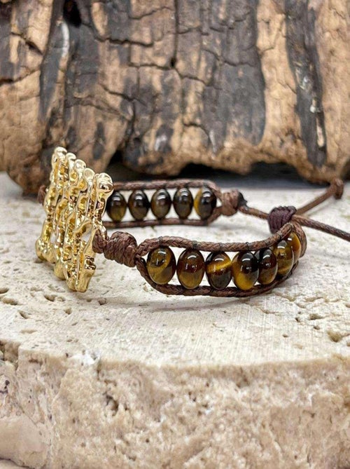 Bracelet équilibre en oeil de tigre - Kiabi